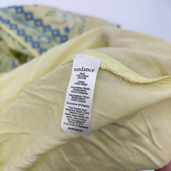 NEW Sundance Dress S / 6 Maxi Embroidered Floral Tiered Cotton Silk Beach Summer - Picture 12 of 12